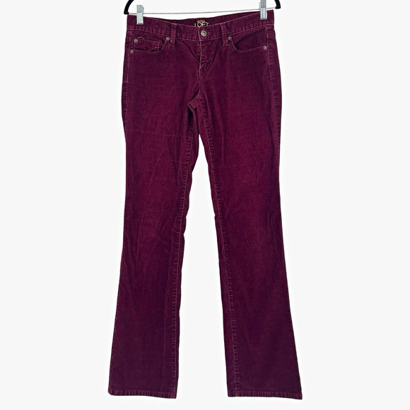 Ann Taylor LOFT Pants - LOFT Women's 4 Long Burgundy Corduroy Bootcut Pants 70s Retro Dark Academia